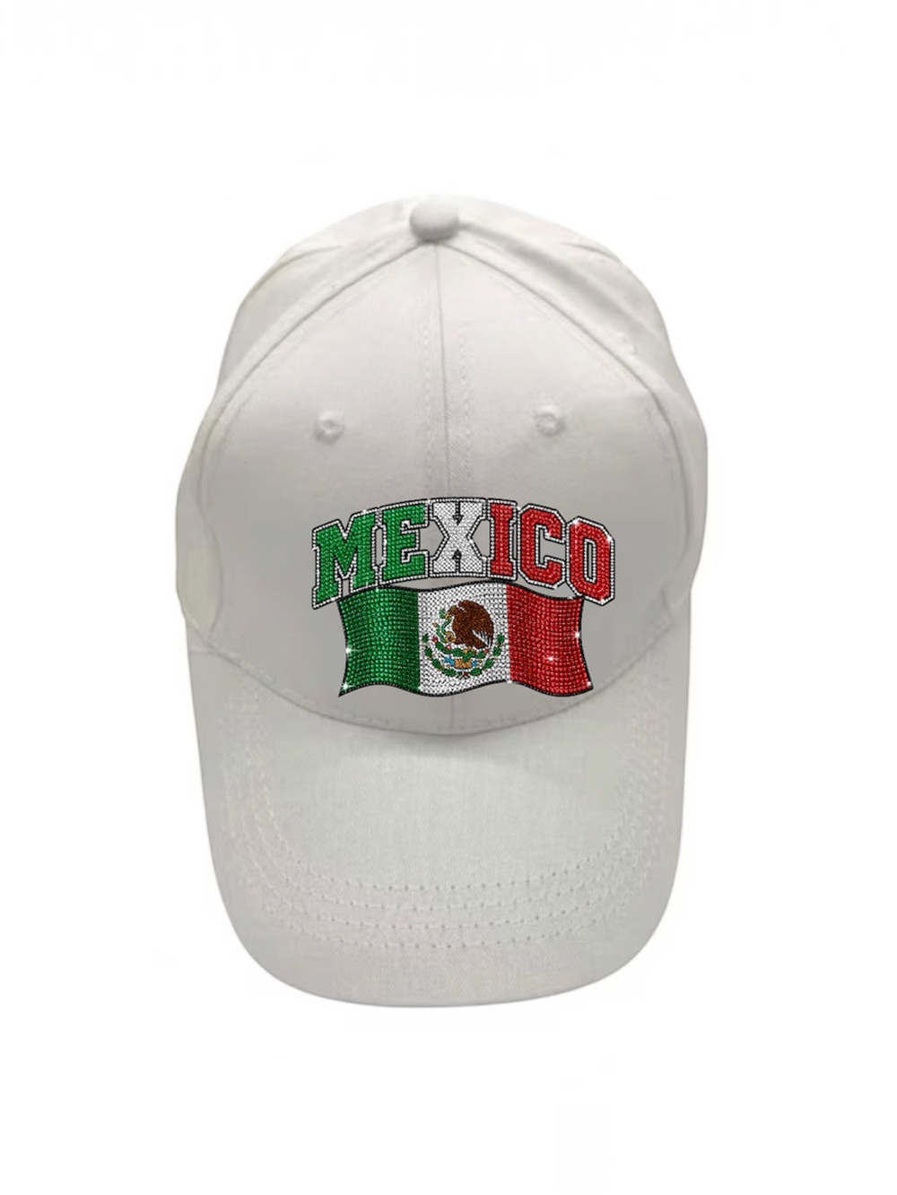 Mexican flag hat. Faux rhinestones made to order new